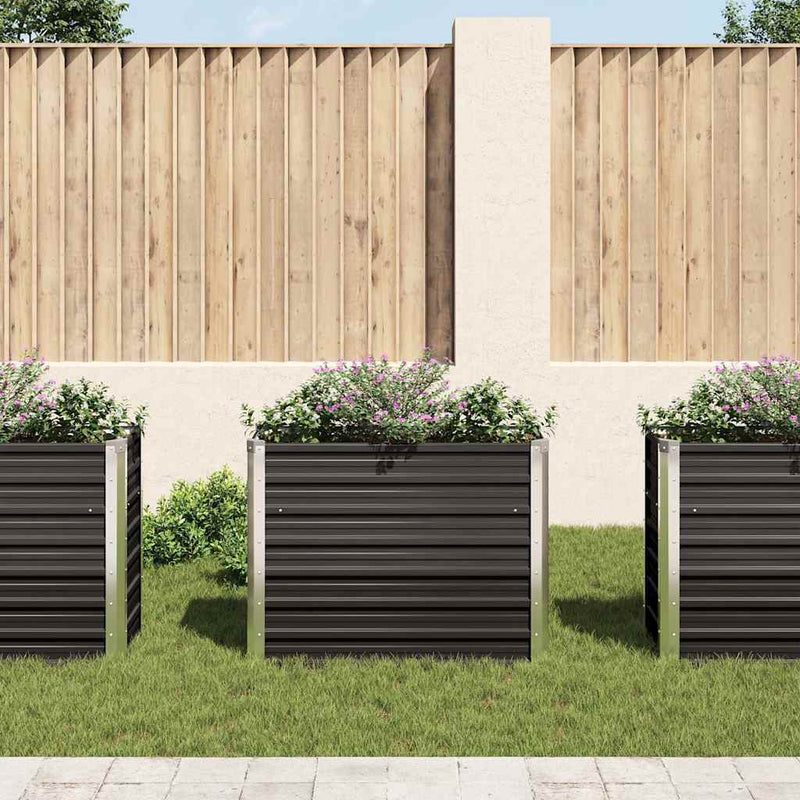 Garden Raised Bed Anthracite 100x40x77 cm Galvanised Steel