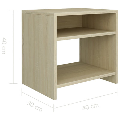 Bedside Cabinets 2 pcs Sonoma Oak 40x30x40 cm Engineered Wood