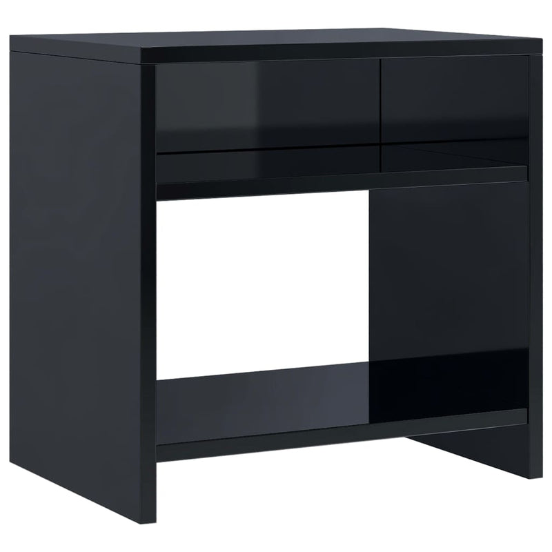 Bedside Cabinet High Gloss Black 40x30x40 cm Engineered Wood