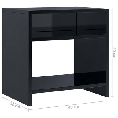 Bedside Cabinet High Gloss Black 40x30x40 cm Engineered Wood