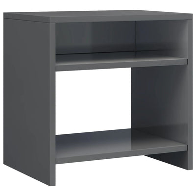 Bedside Cabinets 2 pcs High Gloss Grey 40x30x40 cm Engineered Wood