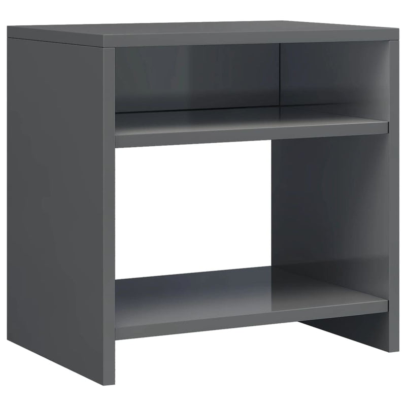 Bedside Cabinets 2 pcs High Gloss Grey 40x30x40 cm Engineered Wood