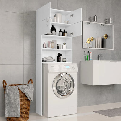 Washing Machine Cabinet White 64x25.5x190 cm Engineered Wood