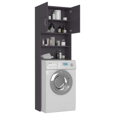 Washing Machine Cabinet Grey 64x25.5x190 cm Engineered Wood