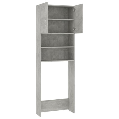 Washing Machine Cabinet Concrete Grey 64x25.5x190 cm Engineered Wood