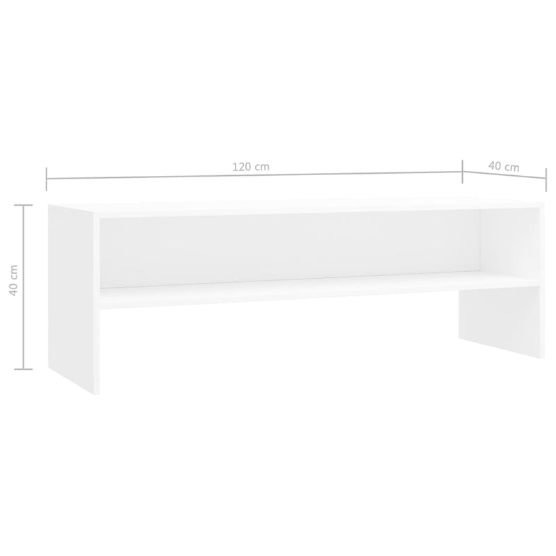 TV Cabinet White 120x40x40 cm Engineered Wood