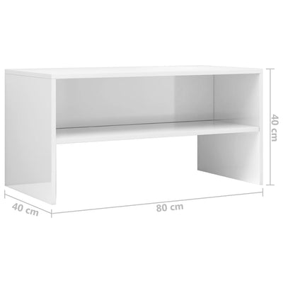 TV Cabinet High Gloss White 80x40x40 cm Engineered Wood