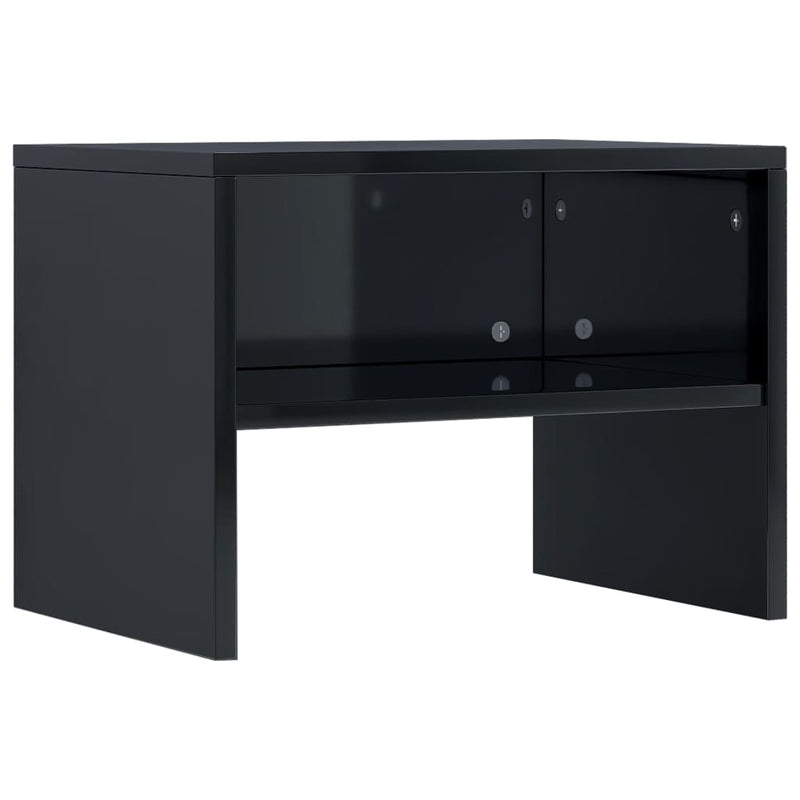 Bedside Cabinets 2 pcs High Gloss Black 40x30x30 cm Engineered Wood