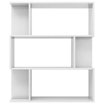 Book Cabinet/Room Divider High Gloss White 80x24x96 cm