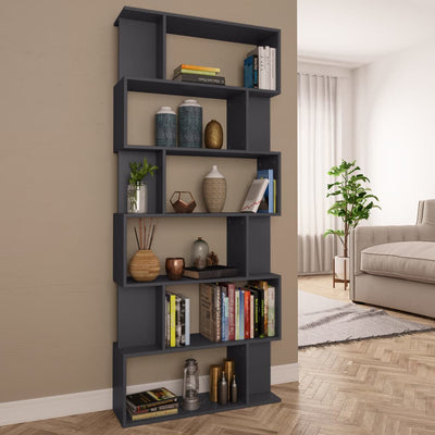 Book Cabinet/Room Divider Grey 80x24x192 cm Engineered Wood