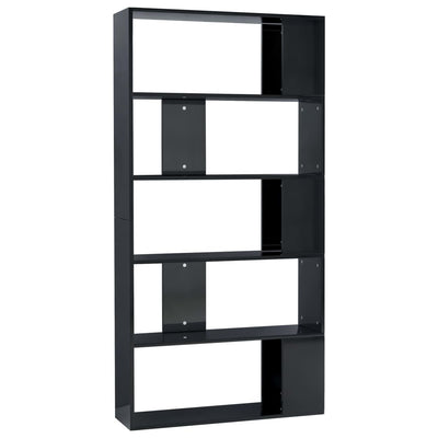 Book Cabinet/Room Divider High Gloss Black 80x24x159 cm