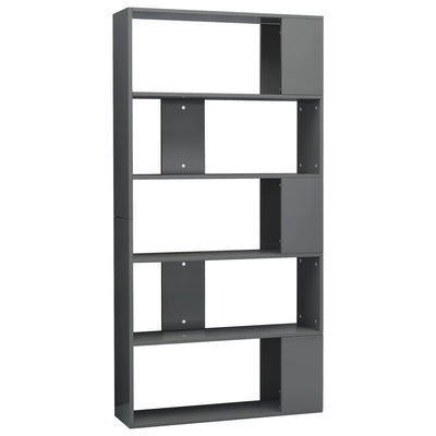 Book Cabinet/Room Divider High Gloss Grey 80x24x159 cm