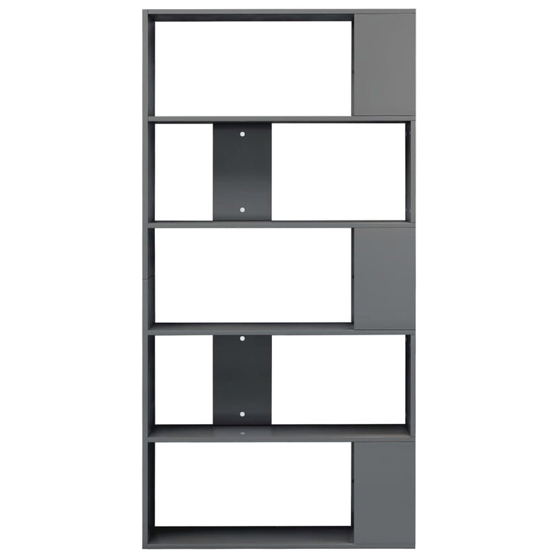 Book Cabinet/Room Divider High Gloss Grey 80x24x159 cm