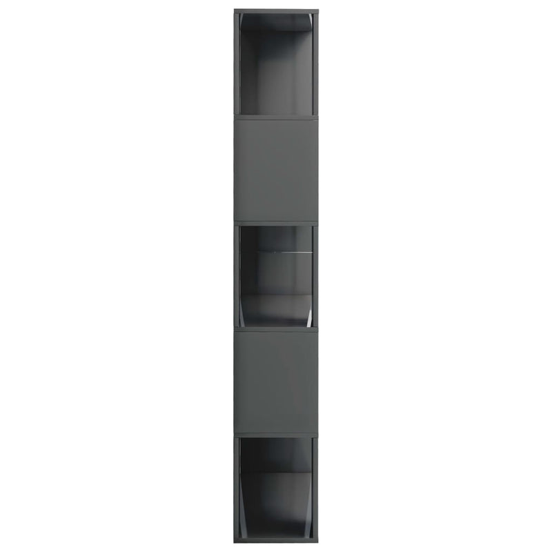 Book Cabinet/Room Divider High Gloss Grey 80x24x159 cm