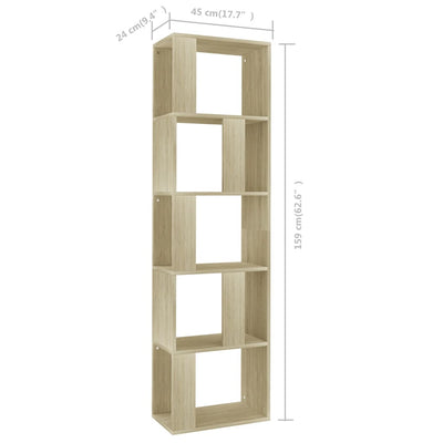 Book Cabinet/Room Divider Sonoma Oak 45x24x159 cm Engineered Wood