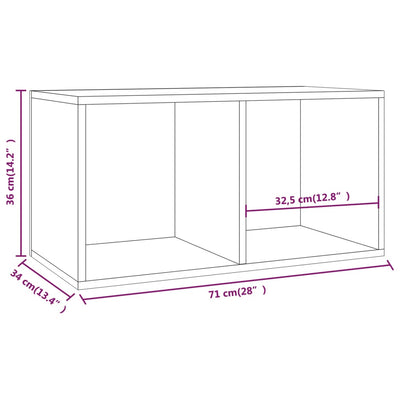 Vinyl Storage Box Black 71x34x36 cm Engineered Wood