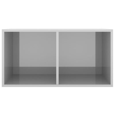 Vinyl Storage Box High Gloss Grey 71x34x36 cm Engineered Wood