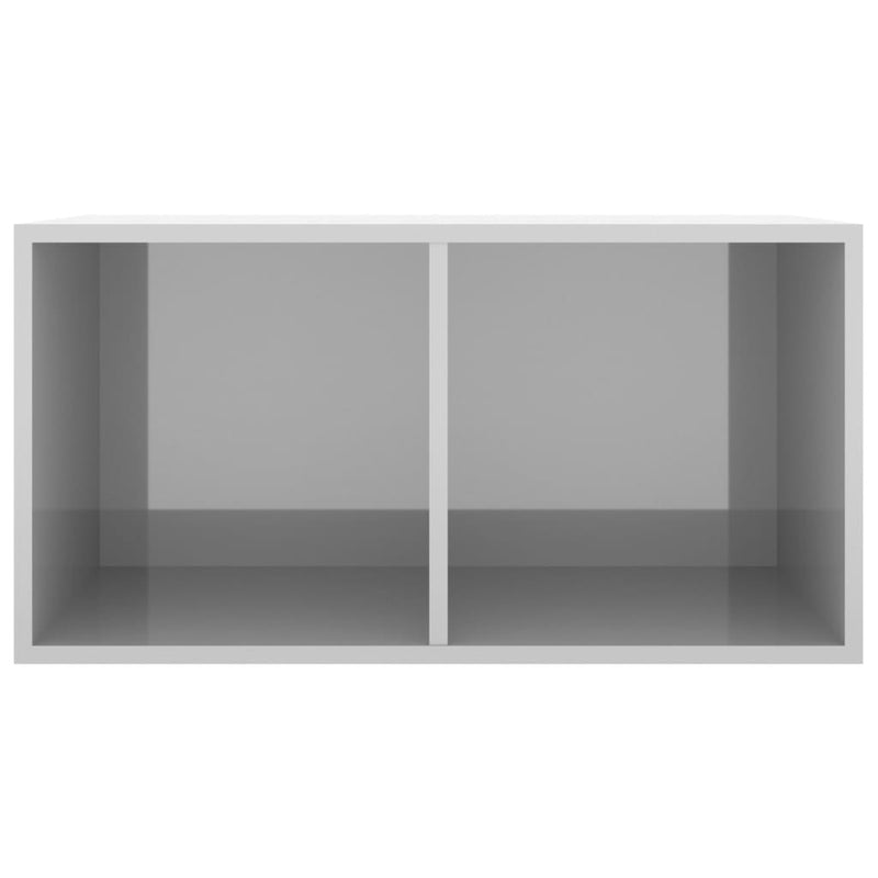 Vinyl Storage Box High Gloss Grey 71x34x36 cm Engineered Wood