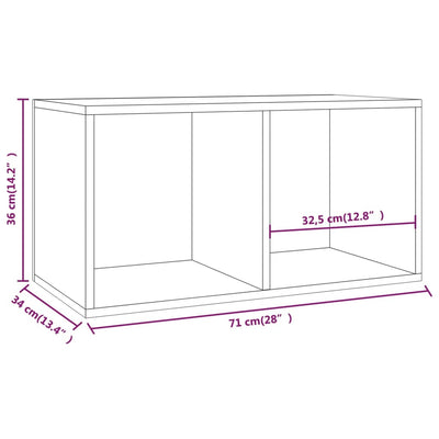 Vinyl Storage Box High Gloss Grey 71x34x36 cm Engineered Wood