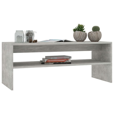 Coffee Table Concrete Grey 100x40x40 cm Engineered Wood