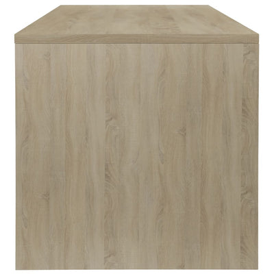 Coffee Table White and Sonoma Oak 100x40x40 cm Engineered Wood