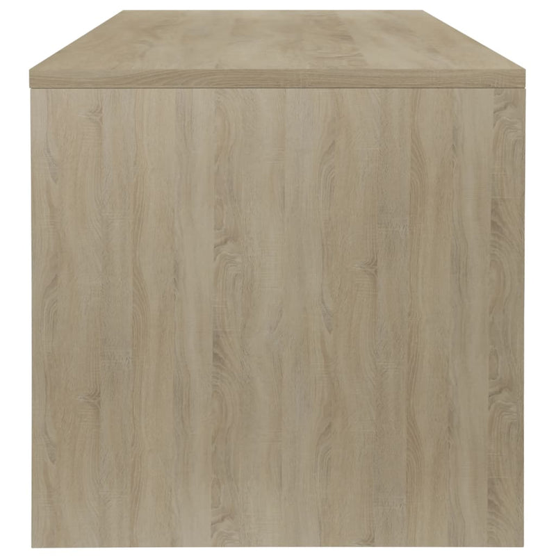 Coffee Table White and Sonoma Oak 100x40x40 cm Engineered Wood