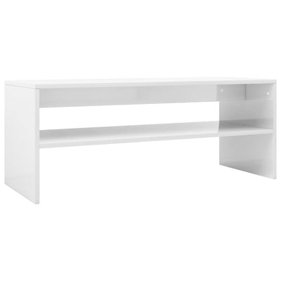 Coffee Table High Gloss White 100x40x40 cm Engineered Wood