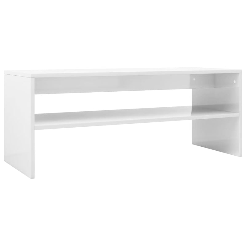 Coffee Table High Gloss White 100x40x40 cm Engineered Wood