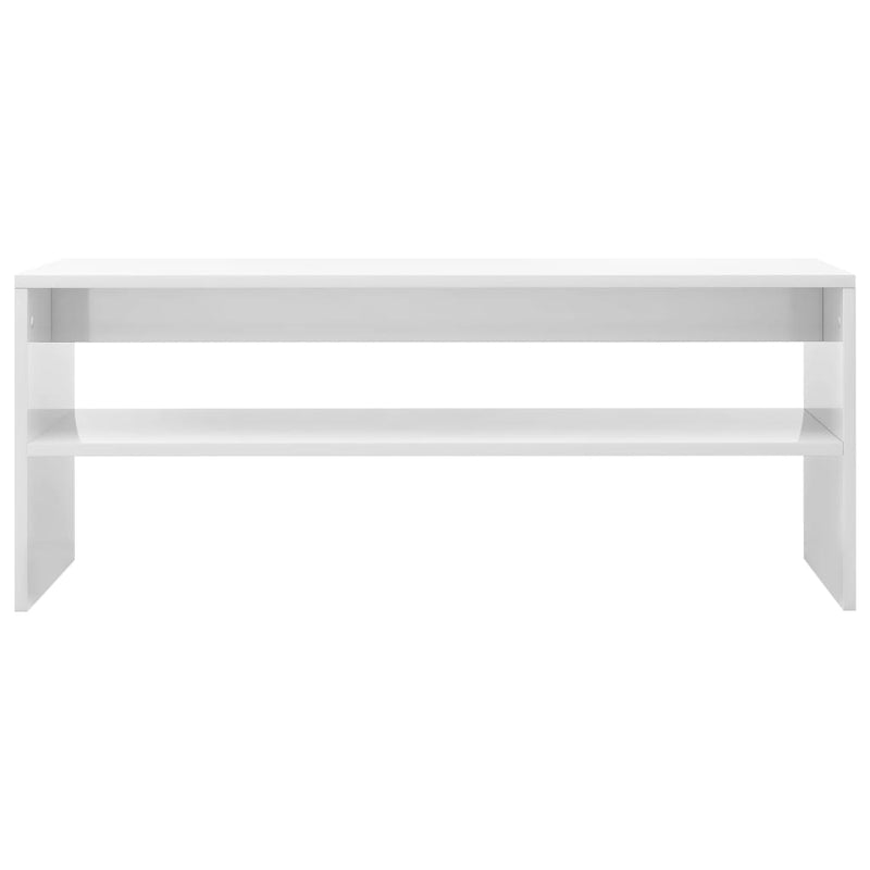 Coffee Table High Gloss White 100x40x40 cm Engineered Wood