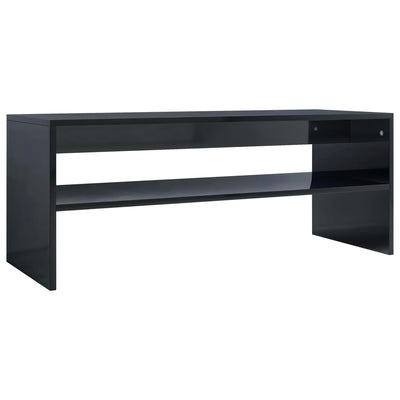 Coffee Table High Gloss Black 100x40x40 cm Engineered Wood