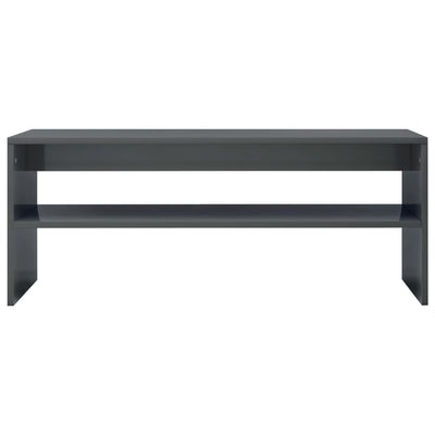 Coffee Table High Gloss Grey 100x40x40 cm Engineered Wood