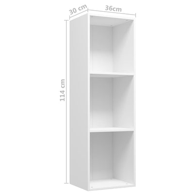 Book Cabinet/TV Cabinet White 36x30x114 cm Engineered Wood