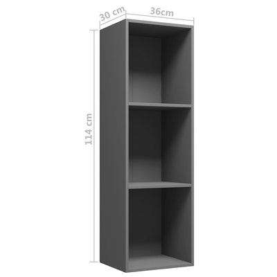 Book Cabinet/TV Cabinet Grey 36x30x114 cm Engineered Wood