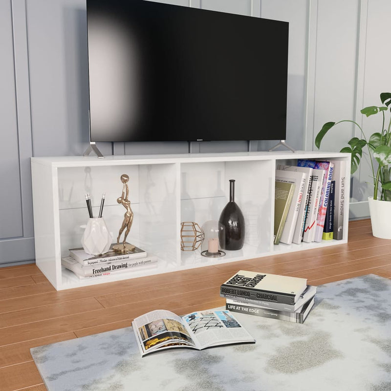 Book Cabinet/TV Cabinet High Gloss White 36x30x114 cm Engineered Wood