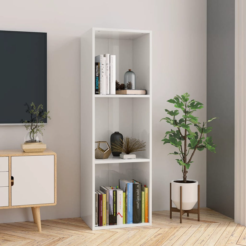 Book Cabinet/TV Cabinet High Gloss White 36x30x114 cm Engineered Wood