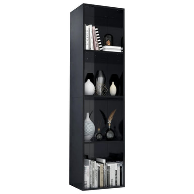 Book Cabinet/TV Cabinet High Gloss Black 36x30x143 cm Engineered Wood