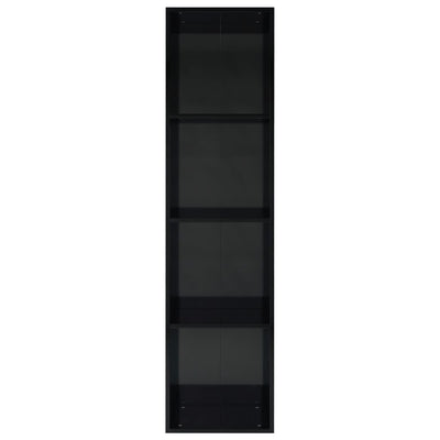 Book Cabinet/TV Cabinet High Gloss Black 36x30x143 cm Engineered Wood