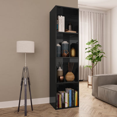 Book Cabinet/TV Cabinet High Gloss Black 36x30x143 cm Engineered Wood