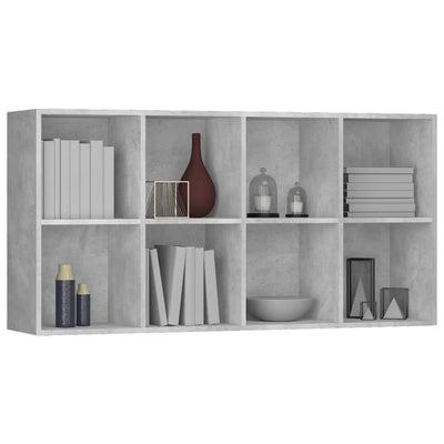 Book Cabinet/Sideboard Concrete Grey 66x30x130 cm Engineered Wood