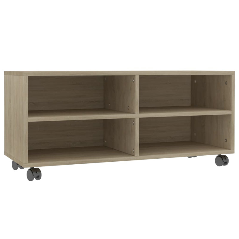 TV Cabinet with Castors Sonoma Oak 90x35x35 cm Engineered Wood