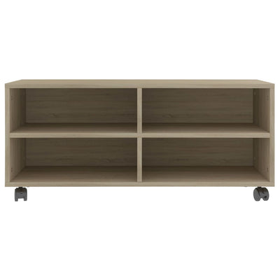 TV Cabinet with Castors Sonoma Oak 90x35x35 cm Engineered Wood