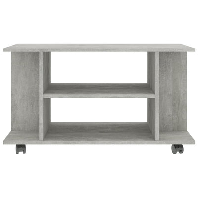 TV Cabinet with Castors Concrete Grey 80x40x45 cm Engineered Wood