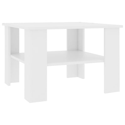 Coffee Table White 60x60x42 cm Engineered Wood