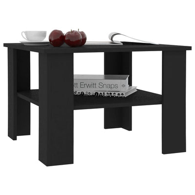 Coffee Table Black 60x60x42 cm Engineered Wood