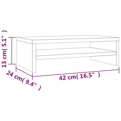 Monitor Stand Concrete Grey 42x24x13 cm Engineered Wood