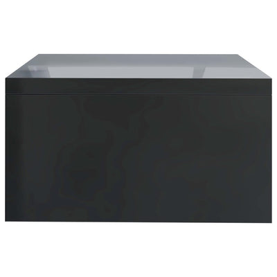 Monitor Stand High Gloss Black 42x24x13 cm Engineered Wood