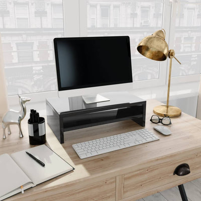 Monitor Stand High Gloss Black 42x24x13 cm Engineered Wood