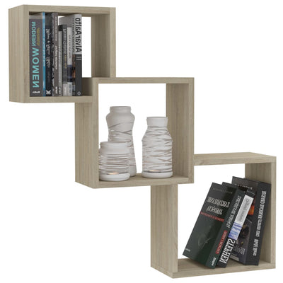 Cube Wall Shelves Sonoma Oak 68x15x68 cm Engineered Wood