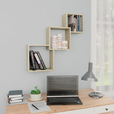 Cube Wall Shelves Sonoma Oak 68x15x68 cm Engineered Wood