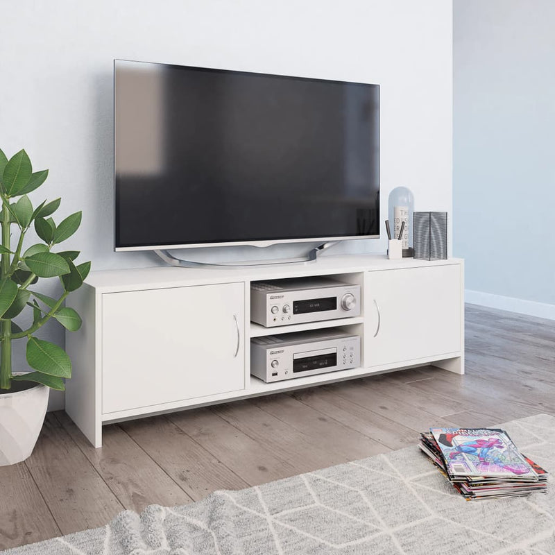 TV Cabinet White 120x30x37.5 cm Engineered Wood